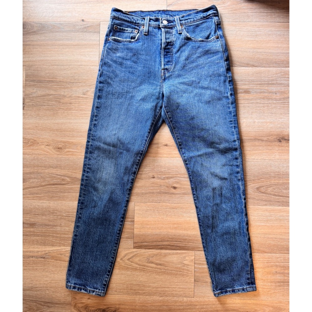 Levis 501 S Skinny Jeans Mens 27x28 Medium Wash Blue Denim Button Fly 29502-0167